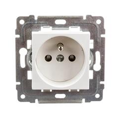 DANTE Gniazdo pojedyncze z/u 16A z przesłoną torów białe 450434