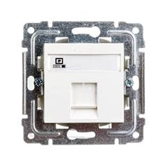 DANTE Gniazdo komputerowe pojedyncze RJ45 kat.5e nieekranowane z przesłoną i etykietą białe 450465