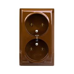 BIS Gniazdo podwójne z/u 16A IP20 brązowe GN-2BZ/24