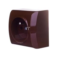 BIS Gniazdo pojedyncze z/u 16A IP20 brązowe GN-1BZ/24