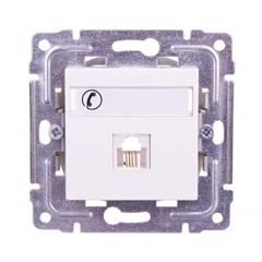 DANTE Gniazdo telefoniczne pojedyncze RJ11 z etykietą białe 450463