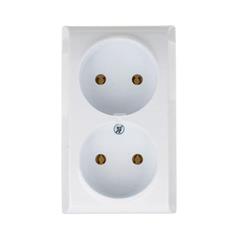 BIS Gniazdo podwójne b/u 16A IP20 białe GN-2B/00