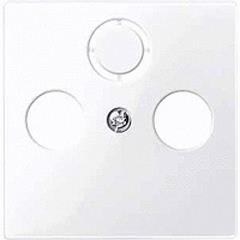 Merten System M Płytka centralna podwójna/potrójna gniazda antenowego TV/SAT biała MTN296725