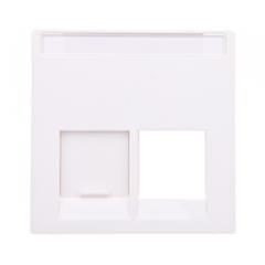 Merten System M Płytka centralna podwójna gniazda komputerowego RJ45 biel polarna MTN469919