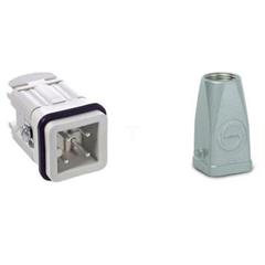 Zestaw kompletny 3+PE stykowy męski /obudowa wtyczki + wkład/ EPIC KIT H-A 3 SS MTGV M20 75009602