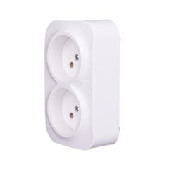 FORIX Gniazdo podwójne b/u 16A IP20 białe 782412