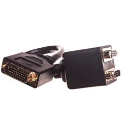 Kabel adapter DVI-I Dual Link pasywny Typ DVI-I(24+5)/DVI-I(24+5)+VGA, M/Ż czarny 0,2m AK-320400-002-S