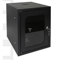 Szafa RACK 10 cali 9U 310x300mm IP30 RAL9005 (drzwi przeszklone) SZW-10-9U-30-DS-C