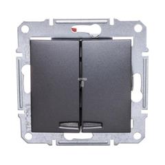 SEDNA Łącznik świecznikowy 10AX z podświetleniem LED grafitowy IP20 SDN0300370