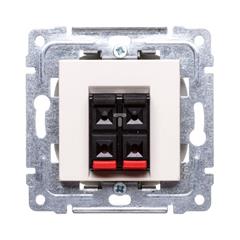 DANTE Gniazdo głośnikowe podwójne stereofoniczne kremowe 450371