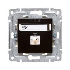 DANTE Gniazdo telefoniczne pojedyncze RJ11 z etykietą czarne 450963