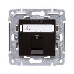 DANTE Gniazdo komputerowe pojedyncze RJ45 kat.5e nieekranowane z przesłoną i etykietą czarne 450965