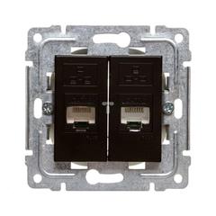 DANTE Gniazdo komputerowe podwójne 2xRJ45 kat.5e nieekranowane czarne 450967