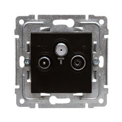 DANTE Gniazdo antenowe RTV/SAT przelotowe czarne 450977