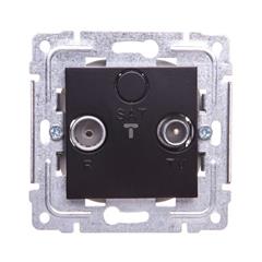 DANTE Gniazdo antenowe RTV przelotowe czarne 450975