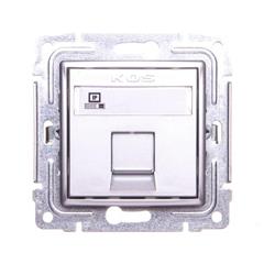 VENA Gniazdo komputerowe pojedyncze RJ45 kat.5e nieekranowane z przesłoną i etykietą aluminium 514065