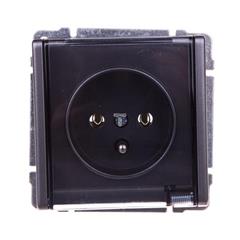 KOS66 Gniazdo hermetyczne pojedyncze z/u 16A IP44 z przesłoną torów i klapką dymną grafitowe 666040