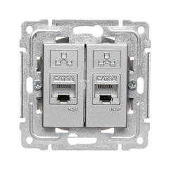 DANTE Gniazdo komputerowe podwójne 2xRJ45 kat.6 ekranowane inox 454168