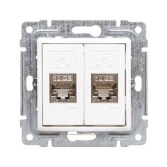 VENA Gniazdo komputerowe podwójne 2xRJ45 kat.6 ekranowane białe 510468