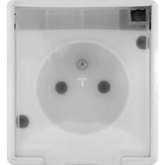 TROL LINE Gniazdo hermetyczne pojedyncze z/u 16A IP44 z klapką transparentną białe 100132