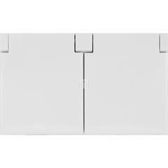 TROL LINE Gniazdo hermetyczne podwójne z/u 16A IP44 z klapką pełną białe 100436