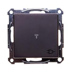 Merten System M Gniazdo pojedyncze Schuko 16A IP20 z ochroną styków i klapką antracyt MTN2310-0414