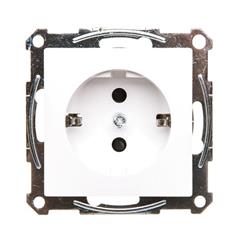 Merten System M Gniazdo pojedyncze Schuko 16A IP20 z ochroną styków białe MTN2400-0325