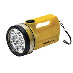 Latarka plastikowa 13xLED 4xR20 bryzgoszczelna żółta L-NEMO-13L