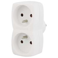 Rozgałęźnik 2-gniazda z/u z przesłonami biały 1905020010 P0028