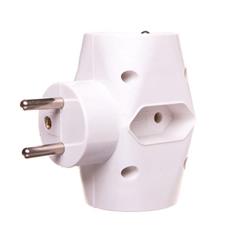 Rozgałęźnik 2-gniazda z/u 1-gniazdo Euro biały E2007 1905030010 P0023