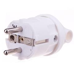Wtyczka kątowa 16A 250V 2P+Z z uchwytem biała EM-GRC-02 1906100050 P0039