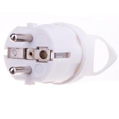 Wtyczka prosta 16A 250V 2P+Z z uchwytem biała EM-GRC-01 1906110300 P0038