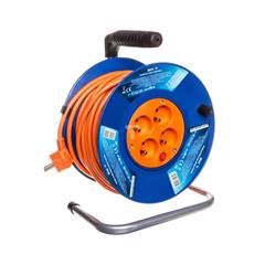 Przedłużacz 25m zwijany 4-gniazda z/u pomarańczowy 3x1,5 z zabezpieczeniem termicznym 1908042501 P19425