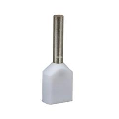 Końcówka tulejkowa izolowana TID 2x0,5mm2/8mm biała cynowana /100szt./