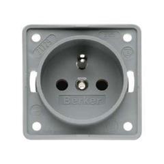Integro Flow Gniazdo pojedyncze z/u 16A 250V z przesłonami styków szary 0961952506