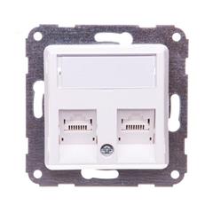 Optima Gniazdo komputerowe podwójne RJ45 kat.5e UTP moleX data-gate 8 pin białe 12028401