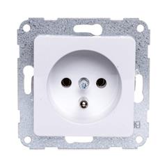Optima Gniazdo pojedyncze z/u 16A 250V białe 12041102