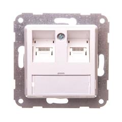 Optima Gniazdo komputerowe podwójne Molex data-gate 2xRJ45 kat. 6 UTP białe 12028801