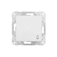 Optima Gniazdo pojedyncze z/u 16A 250V z pokrywą i ochroną styków białe 12001102