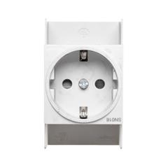 Gniazdo modułowe Schuko 10/16A 250V AC na szynę I kl. izolowane SN016