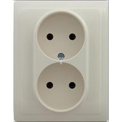 VENA Gniazdo podwójne b/u 16A kremowe 510335
