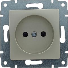 VENA Gniazdo pojedyncze b/u 16A 250V z przesłoną torów satyna 515033