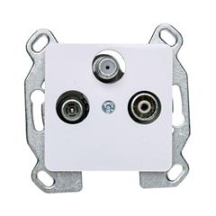 Optima Gniazdo antenowe RTV-SAT przelotowe białe 12035402