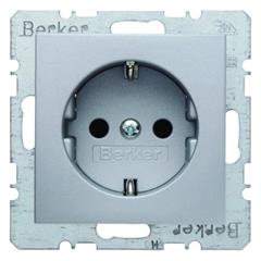 Berker B.1/B.3/B.7 Glas Gniazdo pojedyncze SCHUKO 16A 250V aluminium 47231404