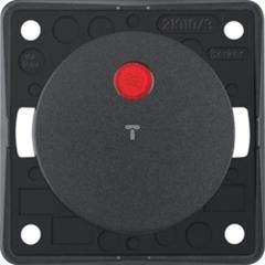 Integro Flow Łącznik klawiszowy przyciskowy 10A 250V podświetlany z czerwoną soczewką antracyt 0937722505