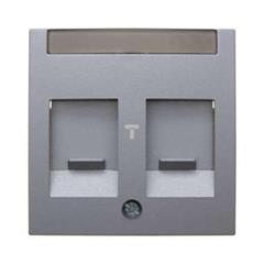 Berker B.1/B.3/B.7 Glas Element centralny podwójny z polem opisowym i zasłonami ochronnymi aluminium 11811404