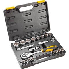 Klucze nasadowe 1/2 cala stal CrV (zestaw 21szt.) 38D642
