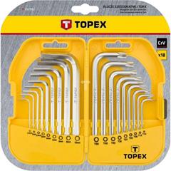 Klucze Hex i Torx 1,5-10mm T10-50 stal CrV (zestaw 18 szt.) 35D952