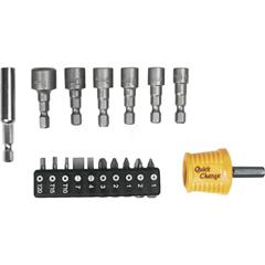 Końcówki wkrętakowe i nasadki z uchwytem 1/4 cala (zestaw 18 szt.) 39D361