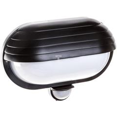 Oprawa oświetleniowa ścienna SAMUM z czujnikiem ruchu 180 stopni i przesłoną 60W E27 IP44 klosz mleczny czarna OR-OP-304BE27ZMR